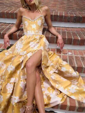 V Chapman Vivian dress 6 Gold Baroque Floral